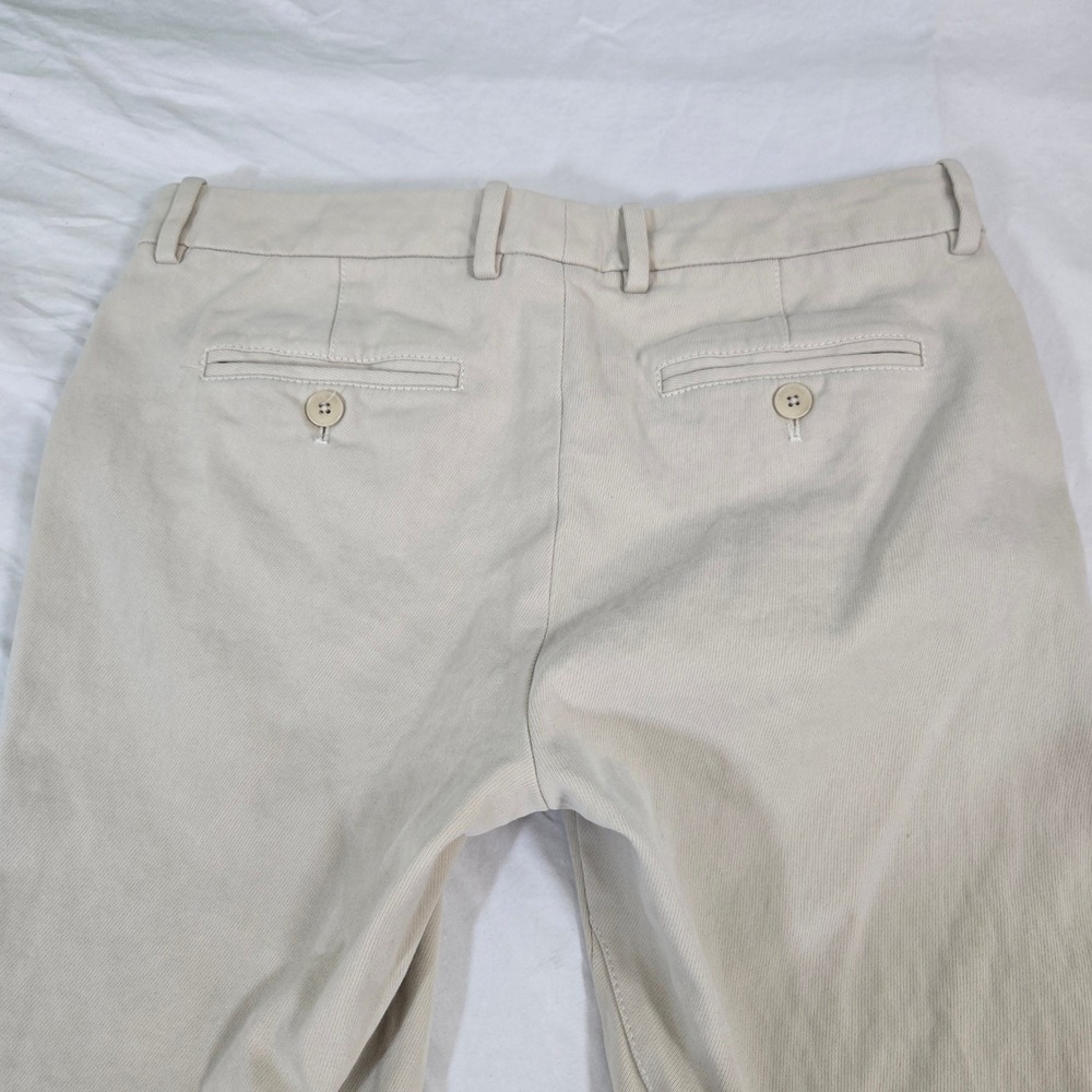 Loro‎ Piana Pants Womens 40 Beige Cotton Stretch Made in Italy Luxury Zipper Hem - Picture 14 of 15